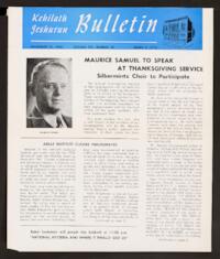 Kehilath Jeshurun Bulletin Vol. XXI No. 10