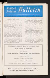 Kehilath Jeshurun Bulletin Vol. XXI No. 25