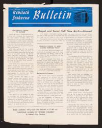 Kehilath Jeshurun Bulletin Vol. XXI No. 39