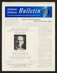 Kehilath Jeshurun Bulletin Vol. [XXII] No. 9