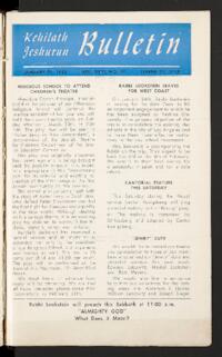 Kehilath Jeshurun Bulletin Vol. [XXII] No. 17