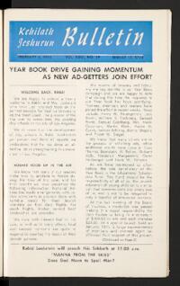Kehilath Jeshurun Bulletin Vol. [XXII] No. 19
