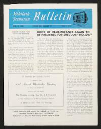 Kehilath Jeshurun Bulletin Vol. XXII No. 29
