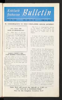 Kehilath Jeshurun Bulletin Vol. XXII No. 32