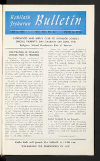 Kehilath Jeshurun Bulletin Vol. XXII No. 34