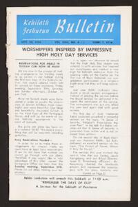 Kehilath Jeshurun Bulletin Vol. XXIII No. 4
