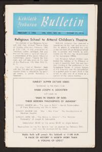 Kehilath Jeshurun Bulletin Vol. XXIII No. 23