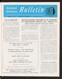 Kehilath Jeshurun Bulletin Vol. XXIII No. 27