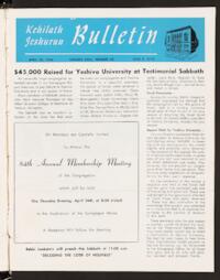 Kehilath Jeshurun Bulletin Vol. XXIII No. 33