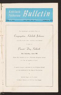 Kehilath Jeshurun Bulletin Vol. XXIII No. 39