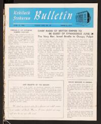 Kehilath Jeshurun Bulletin Vol. XXIII No. 40