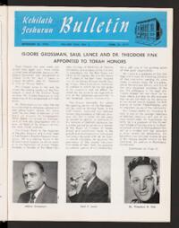 Kehilath Jeshurun Bulletin Vol. XXIV No. 3