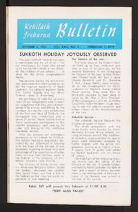 Kehilath Jeshurun Bulletin Vol. XXIV No. 4