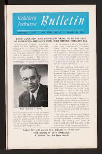 Kehilath Jeshurun Bulletin Vol. XXIV No. 21