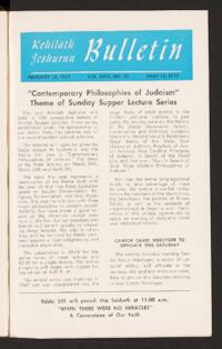 Kehilath Jeshurun Bulletin Vol. XXIV No. 23