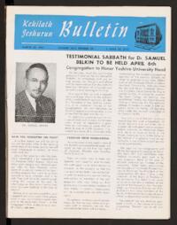 Kehilath Jeshurun Bulletin Vol. XXIV No. 29