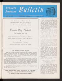 Kehilath Jeshurun Bulletin Vol. XXIV No. 38