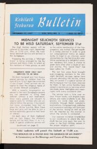 Kehilath Jeshurun Bulletin Vol. XXV No. 2