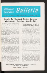 Kehilath Jeshurun Bulletin Vol. XXV No. 23