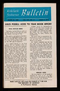 Kehilath Jeshurun Bulletin Vol. XXV No. 27