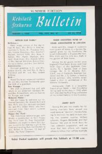Kehilath Jeshurun Bulletin Vol. XXV No. 42