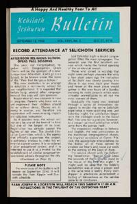 Kehilath Jeshurun Bulletin Vol. XXVI No. 2