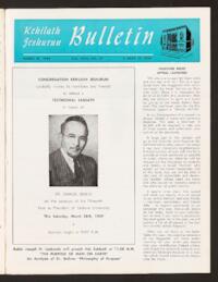 Kehilath Jeshurun Bulletin Vol. XXVI No. 27