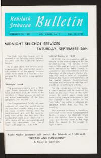 Kehilath Jeshurun Bulletin Vol. XXVIII No. 2