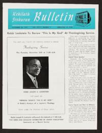 Kehilath Jeshurun Bulletin Vol. XXVIII No. 11