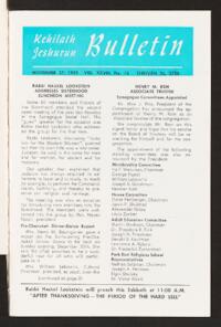 Kehilath Jeshurun Bulletin Vol. XXVIII No. 12