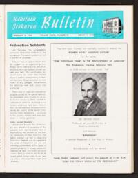 Kehilath Jeshurun Bulletin Vol. XXVIII No. 21
