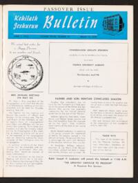 Kehilath Jeshurun Bulletin Vol. XXVIII No. 30