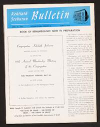 Kehilath Jeshurun Bulletin Vol. XXVIII No. 32
