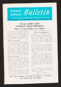Kehilath Jeshurun Bulletin Vol. XXVIII No. 33