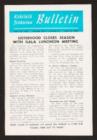 Kehilath Jeshurun Bulletin Vol. XXVIII No. 35