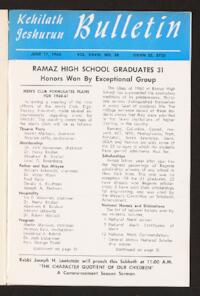 Kehilath Jeshurun Bulletin Vol. XXVIII No. 38