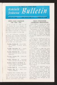 Kehilath Jeshurun Bulletin Vol. XXVIII No. 41