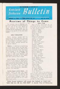 Kehilath Jeshurun Bulletin Vol. [XXVIII] No. 42