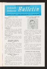 Kehilath Jeshurun Bulletin Vol. XXVIII No. 43