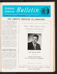 Kehilath Jeshurun Bulletin Vol. XXIX No. 17