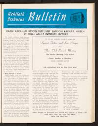 Kehilath Jeshurun Bulletin Vol. XXIX No. 19