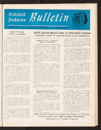 Kehilath Jeshurun Bulletin Vol. XXIX No. 22