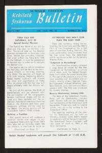Kehilath Jeshurun Bulletin Vol. XXIX No. 36