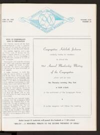 Kehilath Jeshurun Bulletin Vol. XXXI No. 30
