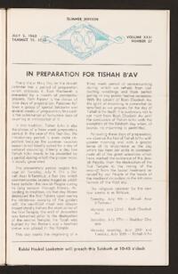 Kehilath Jeshurun Bulletin Vol. XXXI No. 37