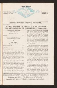 Kehilath Jeshurun Bulletin Vol. XXXI No. 38