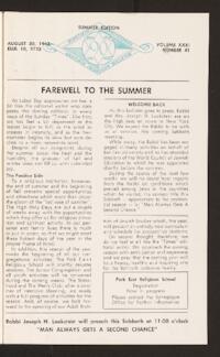 Kehilath Jeshurun Bulletin Vol. XXXI No. 41