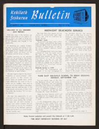 Kehilath Jeshurun Bulletin Vol. XXXII No. 1
