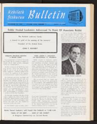 Kehilath Jeshurun Bulletin Vol. XXXII No. 11
