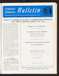 Kehilath Jeshurun Bulletin Vol. XXXII No. 31